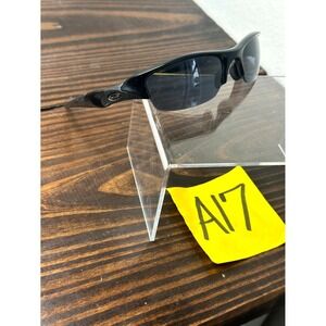 Oakley Flak Jacket Sunglasses Men's Polished Black Frame Half Rim Polarized Lens